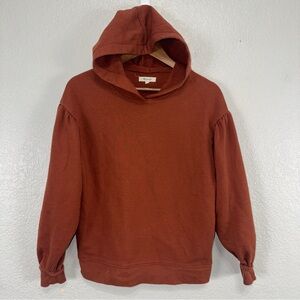 Madewell Hoodie Brown Womens S Pleated Sleeve Casual‎ Cotton Blend Workout #cc